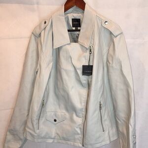 NWT Lane Bryant Faux Leather Jacket | Gray | Size 22/24